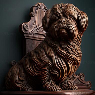 3D model Russian colored lapdog dog (STL)